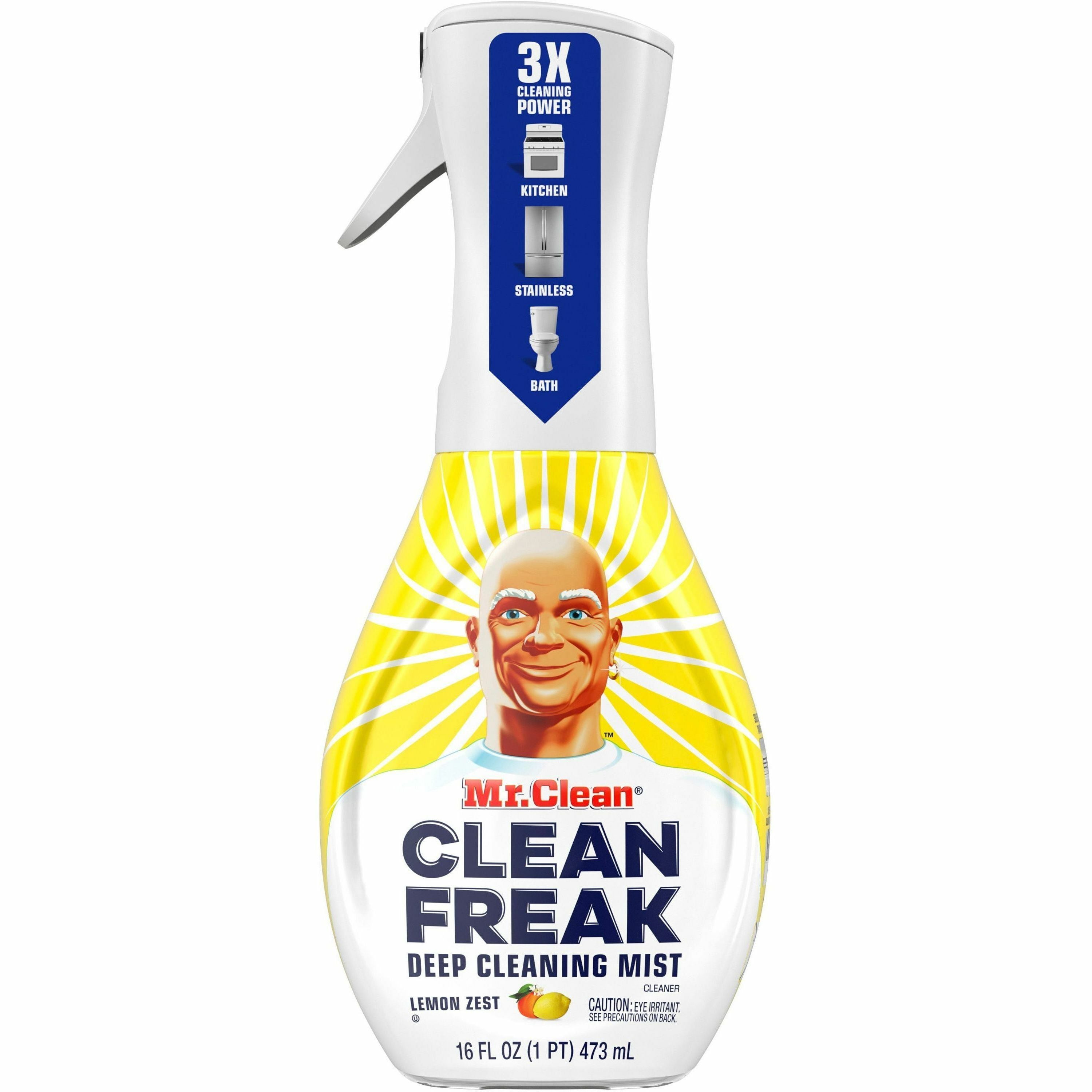 Mr. Clean Deep Cleaning Mist - For Multipurpose - Spray - 16 fl oz (0.5 quart) - Lemon Zest Scent - Recommended For: Grime Remover, Dirt Remover, Grease Remover - Easy to Use, Disinfectant, Deodorize - Multi - 1 Each