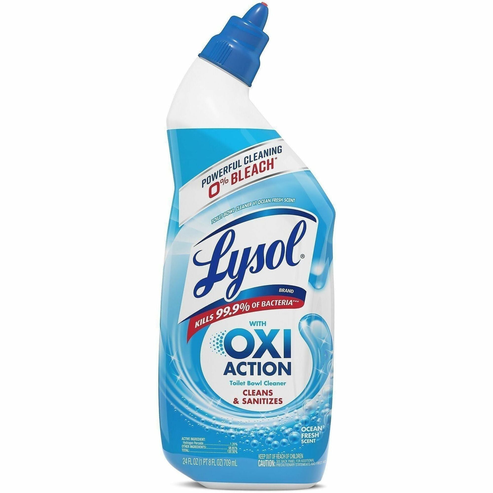 Lysol Hydrogen Peroxide Toilet Cleaner - 24 fl oz (0.8 quart) - Ocean Fresh Scent - Recommended For: Soap Scum Remover - Bleach-free, Residue-free - Blue - 1 Each