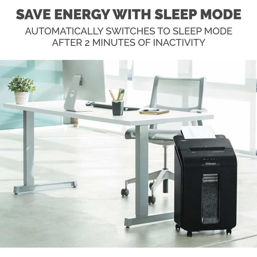 Non-continuous Shredder - Micro Cut - 100 Per Pass - for shredding Paper, Staples, Credit Card, Paper Clip - 0.156" x 0.391" Shred Size - P-4 - 8 ft/min - 8.62" Throat - 15 Minute Run Time - 6 gal Wastebin Capacity - Black