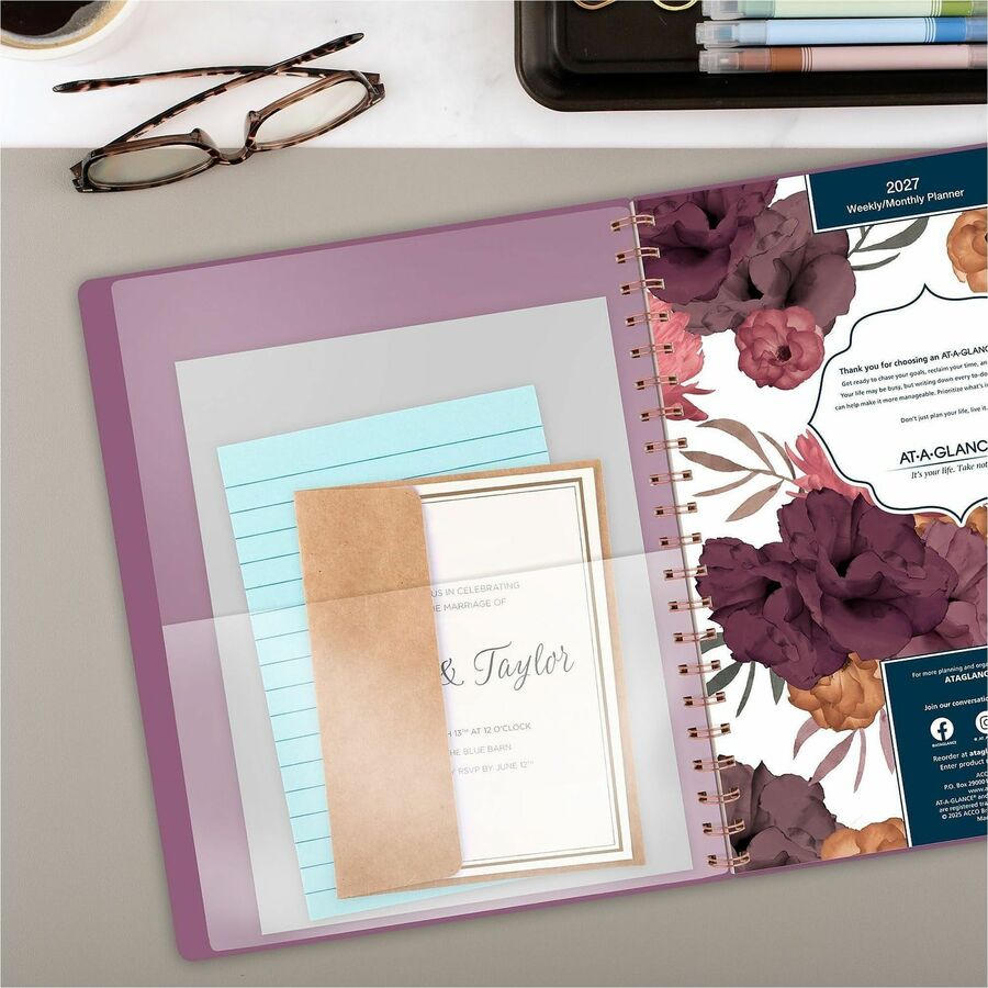 At-A-Glance Dark Romance Weekly Monthly Planner, Large, 8 1/2" x 11"