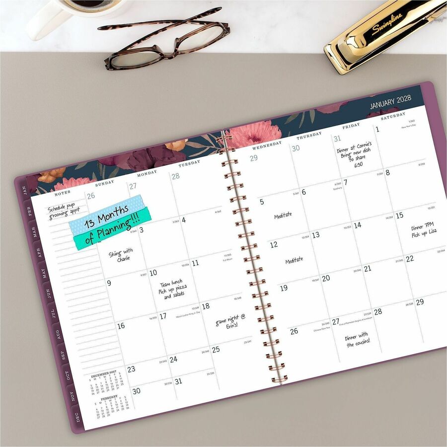 At-A-Glance Dark Romance Weekly Monthly Planner, Large, 8 1/2" x 11"