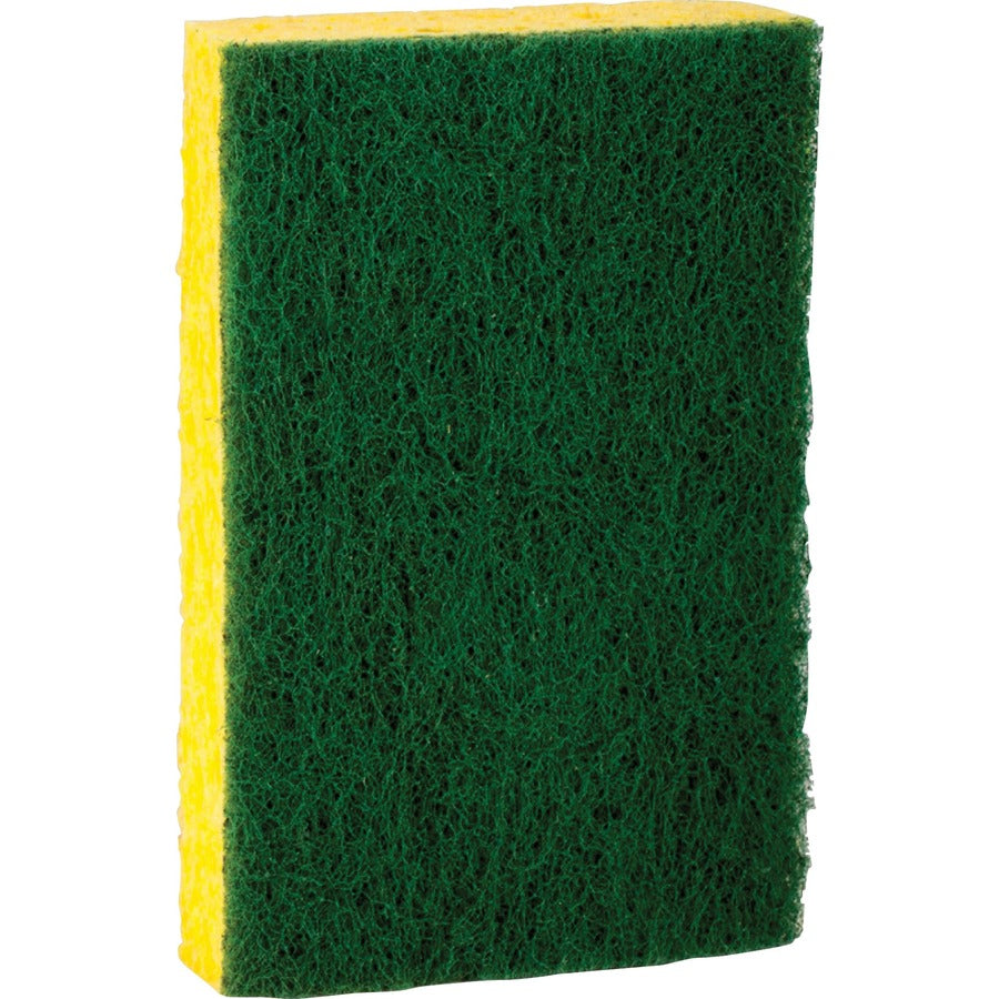 Scotch-Brite Heavy-Duty Scrub Sponges - 2.8" Height x 4.5" Width - 9 / Pack - Yellow, Green
