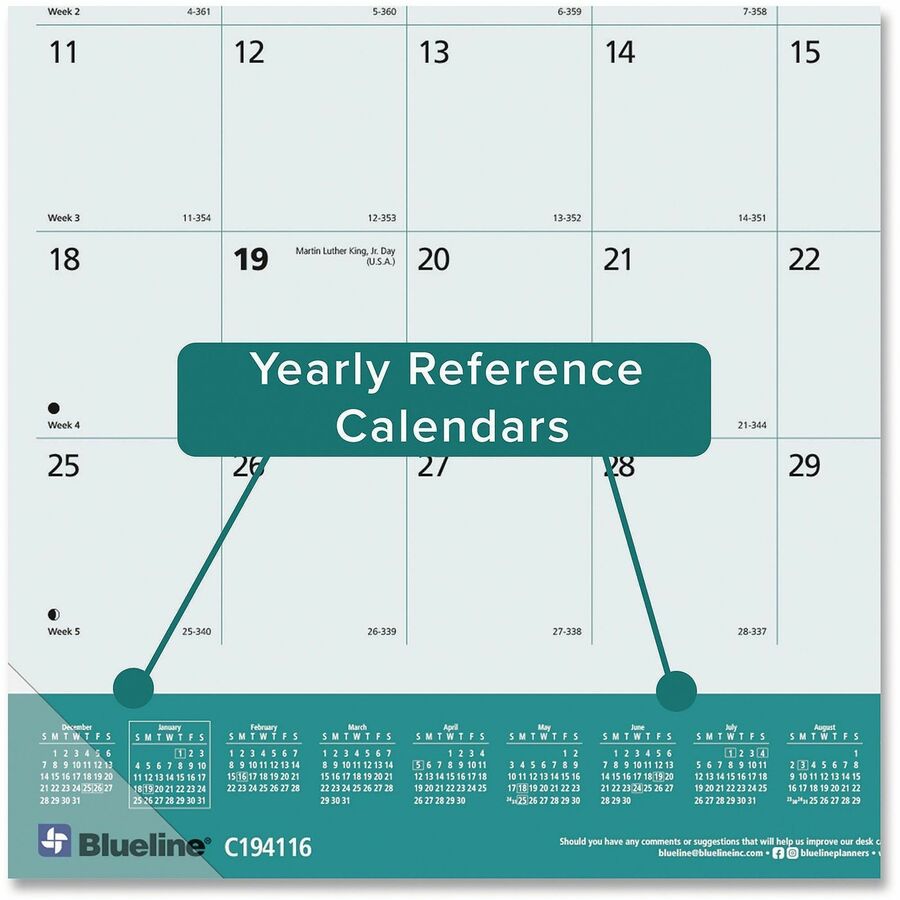 Blueline Man's Best Friend Dogs Desk Pad Calendar