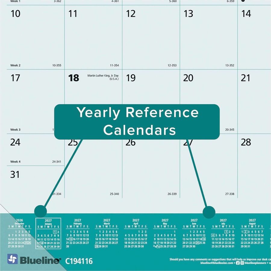 Blueline Man's Best Friend Dogs Desk Pad Calendar