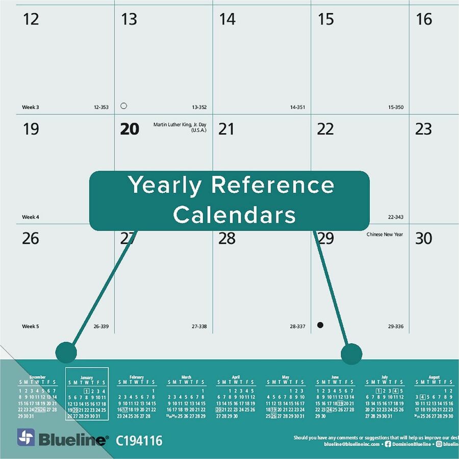 Blueline Man's Best Friend Dogs Desk Pad Calendar