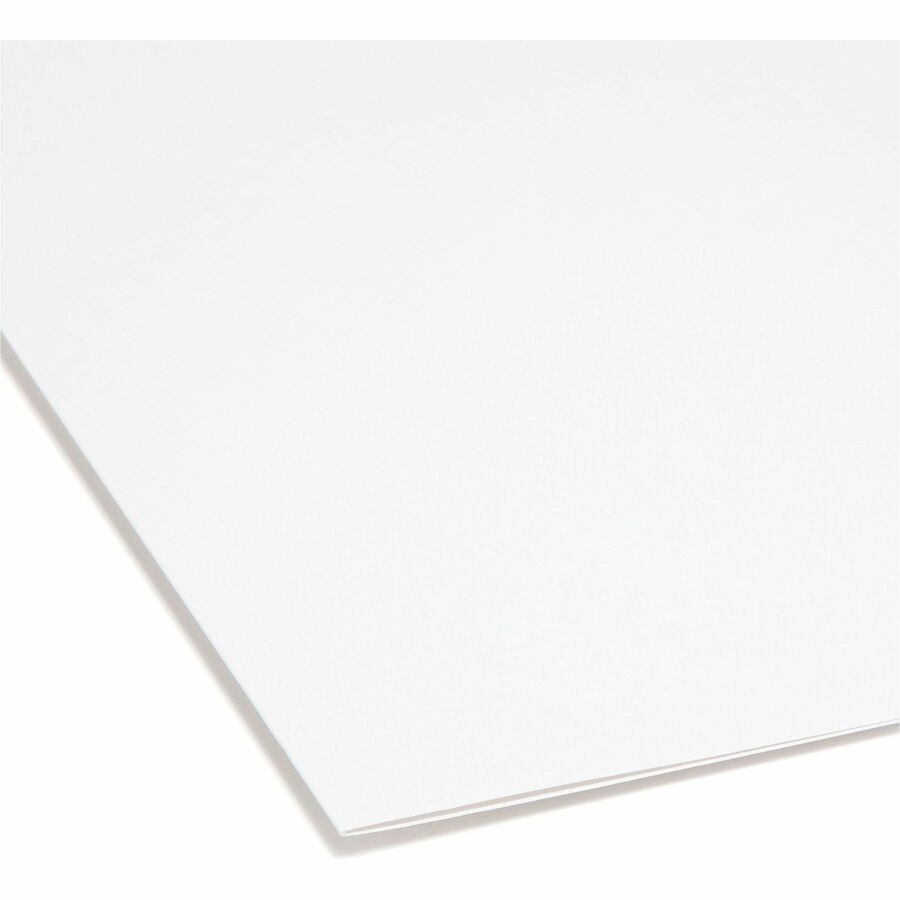 Smead SuperTab 1/3 Tab Cut Letter Recycled Top Tab File Folder - 8 1/2" x 11" - 3/4" Expansion - Assorted Tab Position - 11 pt. - White - 10% Recycled - 100 / Box