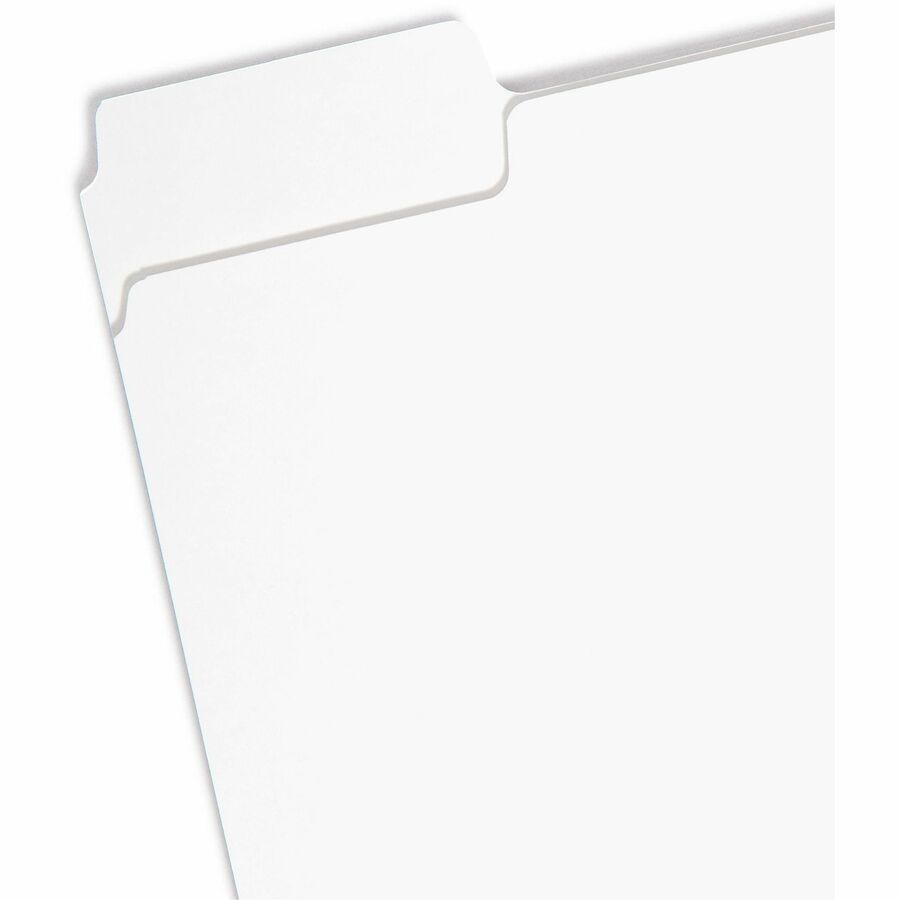 Smead SuperTab 1/3 Tab Cut Letter Recycled Top Tab File Folder - 8 1/2" x 11" - 3/4" Expansion - Assorted Tab Position - 11 pt. - White - 10% Recycled - 100 / Box