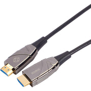Black Box High-Speed HDMI 2.0 Active Optical Cable, 49.21 ft, Fiber Optic, 18 Gbit/s, 4K UHD, Gold Plated Connectors, Black, 1 Each