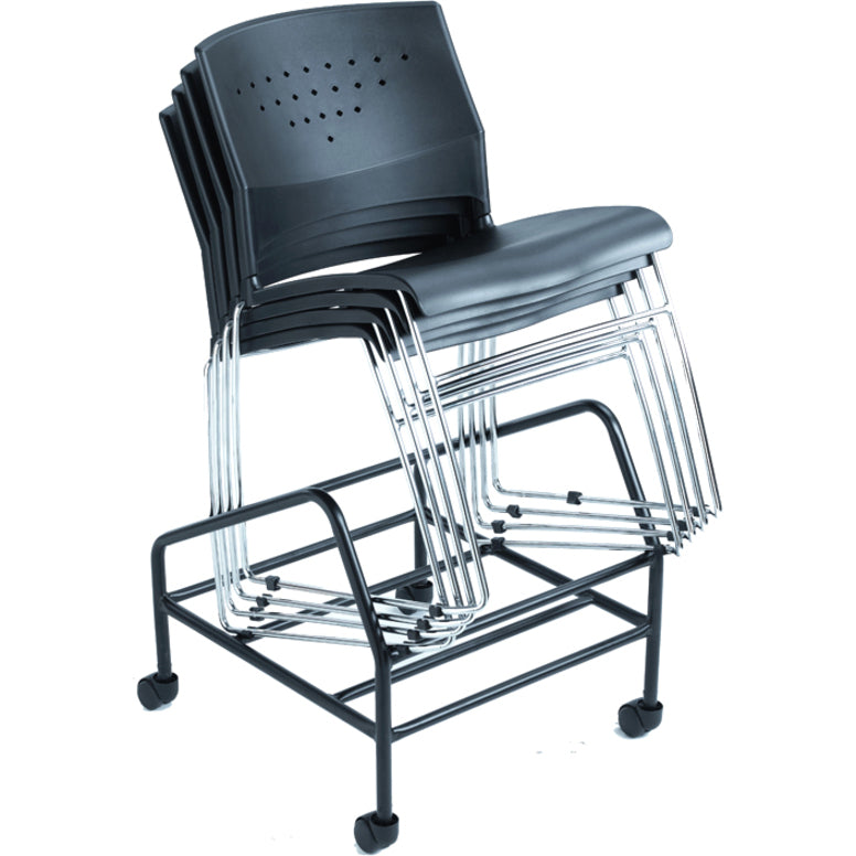 Boss Black Stack Chair With Chrome Frame, 1Pc Pack