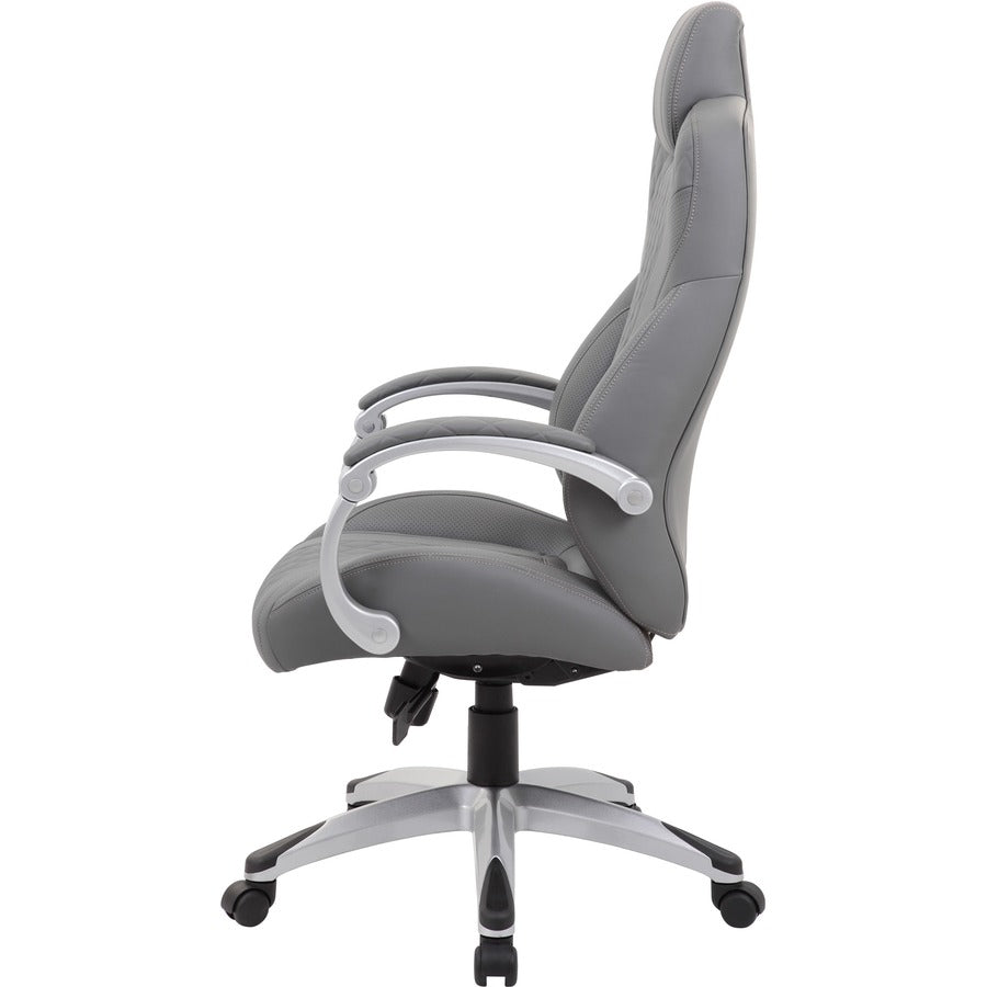 Boss Hinged Arm Executive Chair With Synchro-Tilt, Grey