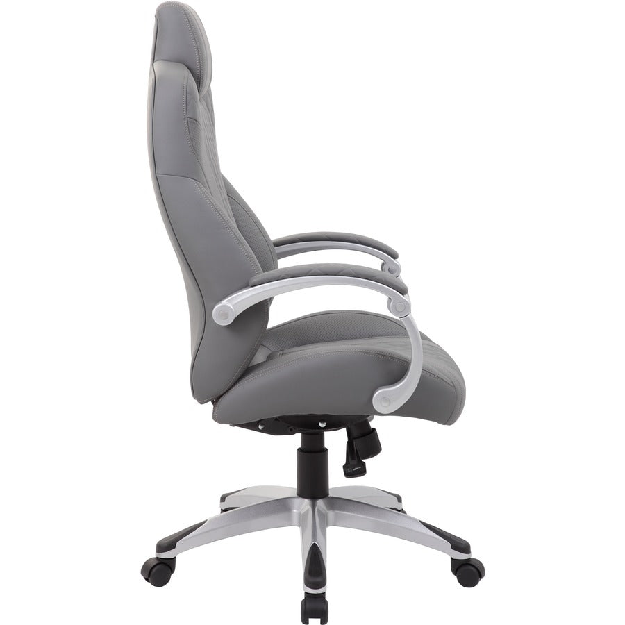 Boss Hinged Arm Executive Chair With Synchro-Tilt, Grey