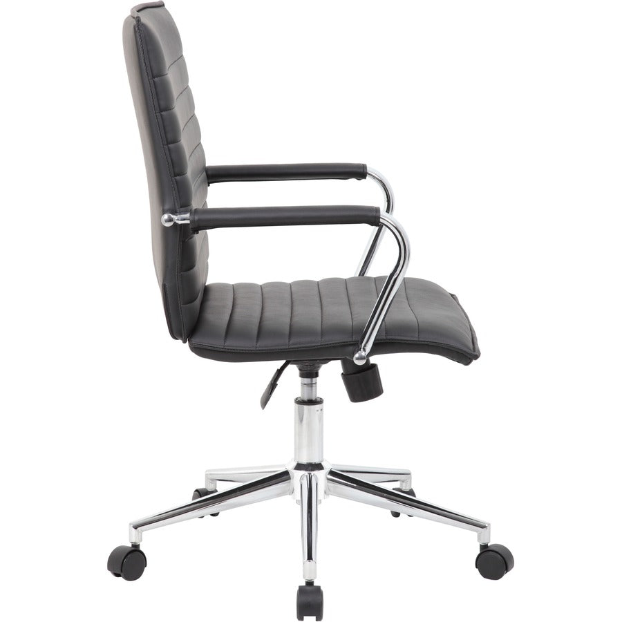 Boss Black Vinyl Hospitality Chair