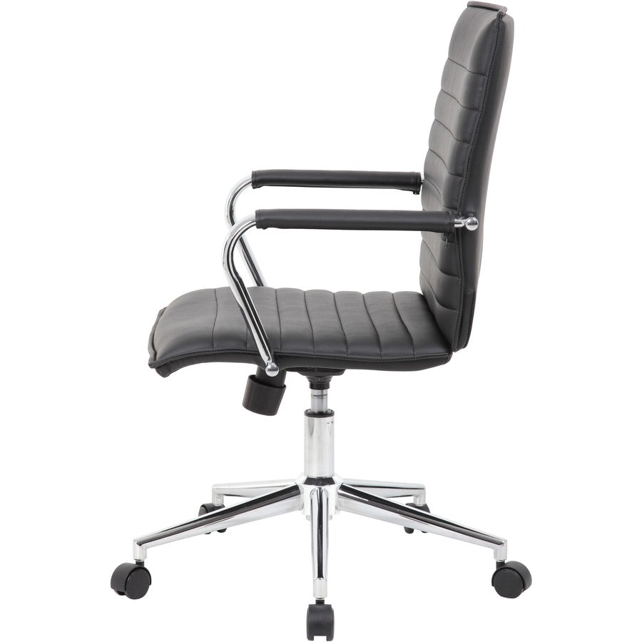 Boss Black Vinyl Hospitality Chair
