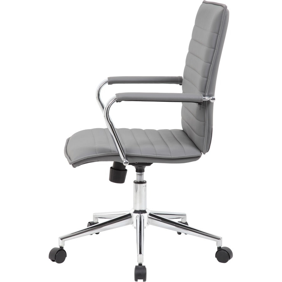 Boss Grey Vinyl Hospitality Chair