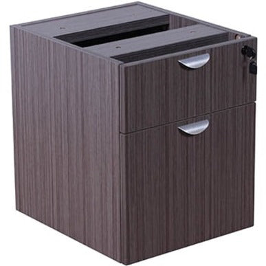 Boss Hanging Pedestal 3/4 Box/File, Driftwood Finish, 2 Drawers, 19" H x 16" W x 18" D, 1 Each