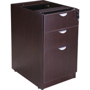 Boss Pedestal, 3-Drawer, Mocha Laminate, 28.5"H x 16"W x 22"D, 1 Each