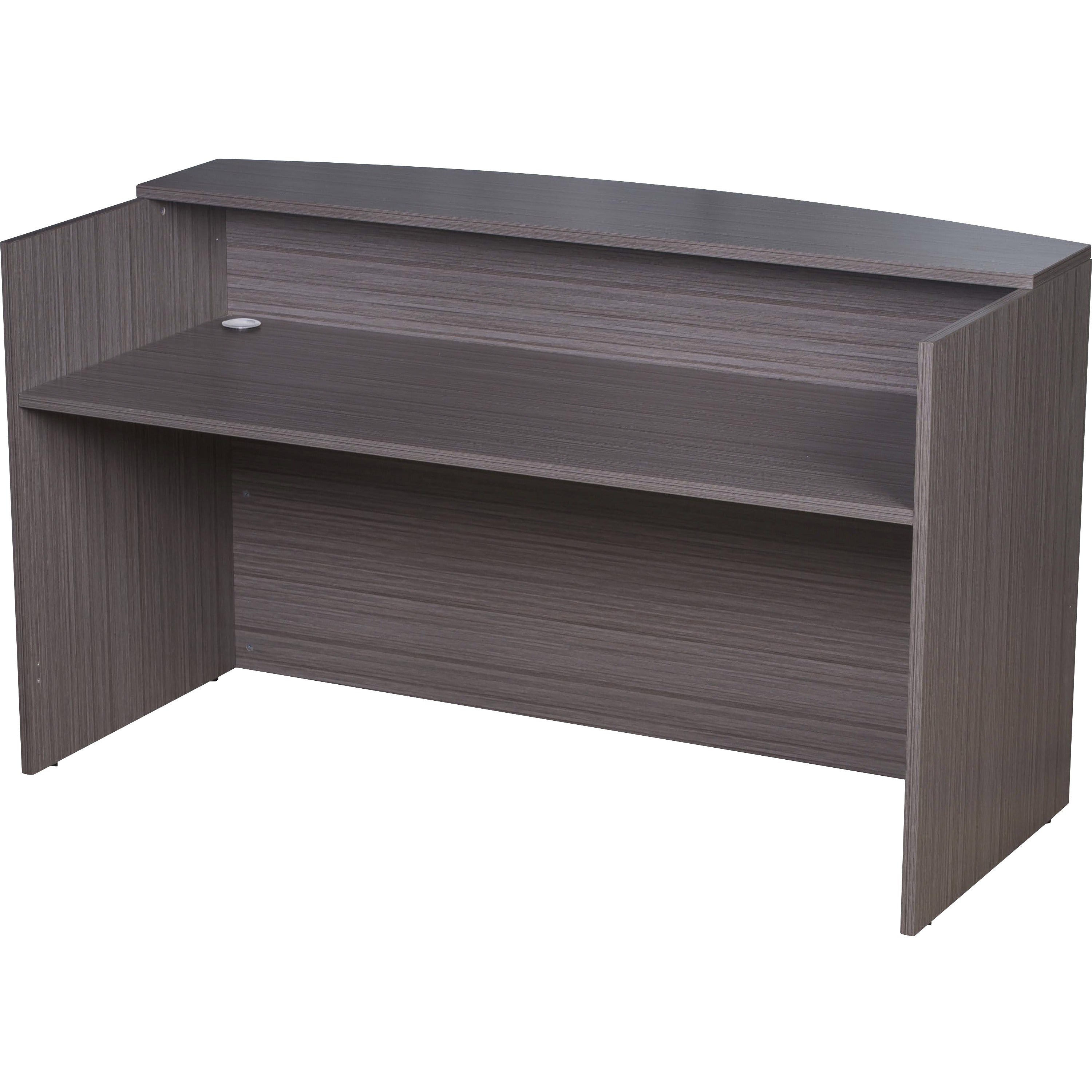 Boss Reception Desk, Driftwood Finish, 42" H x 71" W x 30" D, 1 Each