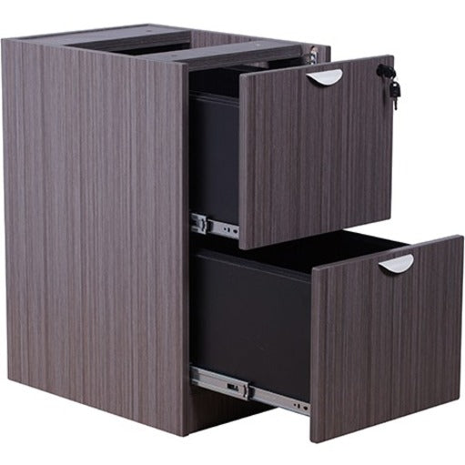 Boss Full Pedestal File/File, Driftwood Laminate, 2 Drawers, 28.5" H x 26" W x 22" D, 1 Each