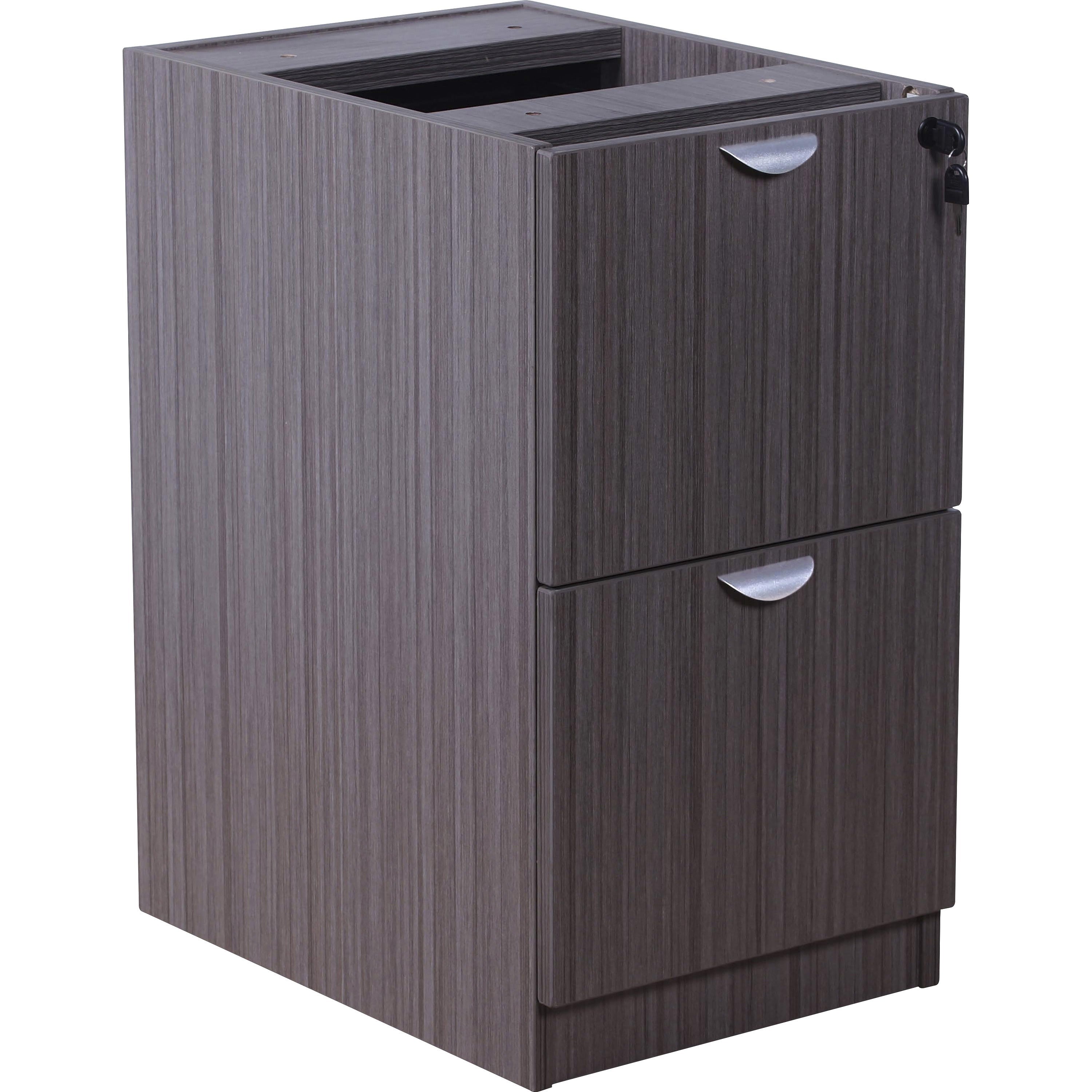 Boss Full Pedestal File/File, Driftwood Laminate, 2 Drawers, 28.5" H x 26" W x 22" D, 1 Each