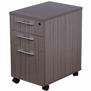 Boss Simple System Mobile Pedestal Box/Box/File - 26.8" Height x 15.8" Width x 22" Depth - Finish: Driftwood, Silver - 1 Each