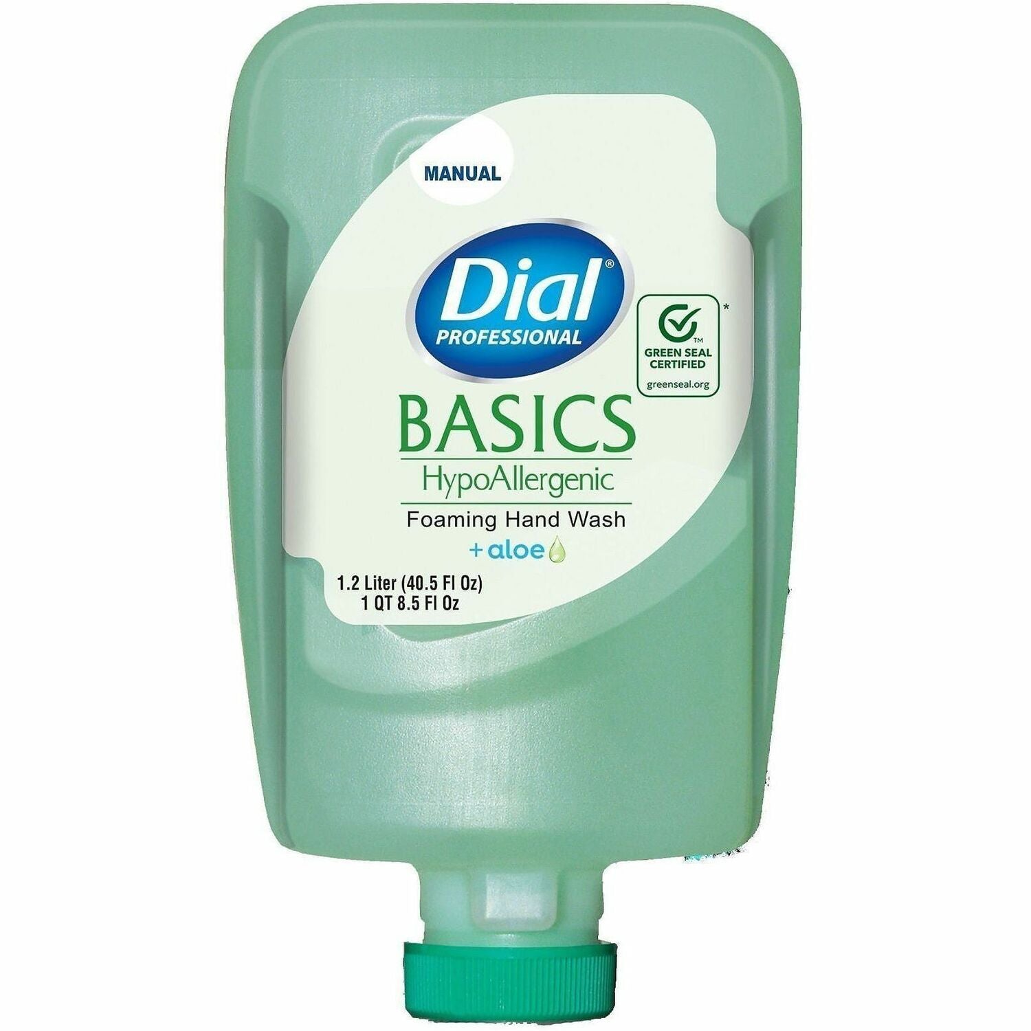 1.27 quart - Pump Bottle Dispenser - Kill Germs - Hand - Moisturizing - Green - 3 / Carton