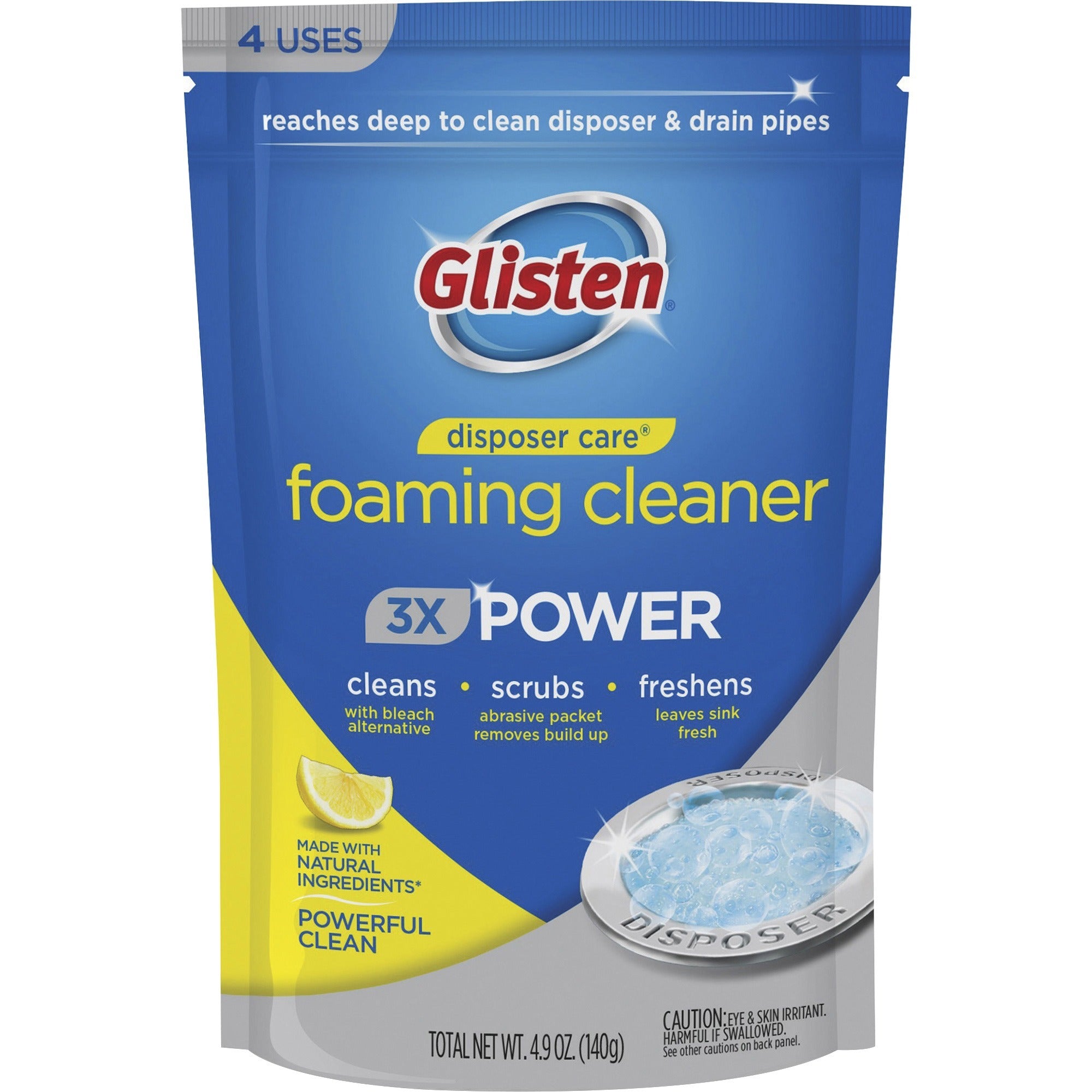 DP06N-PB Glisten Disposer Care Cleaner, 4.9 oz packet, 4 tablets/pack, 6 packs/case