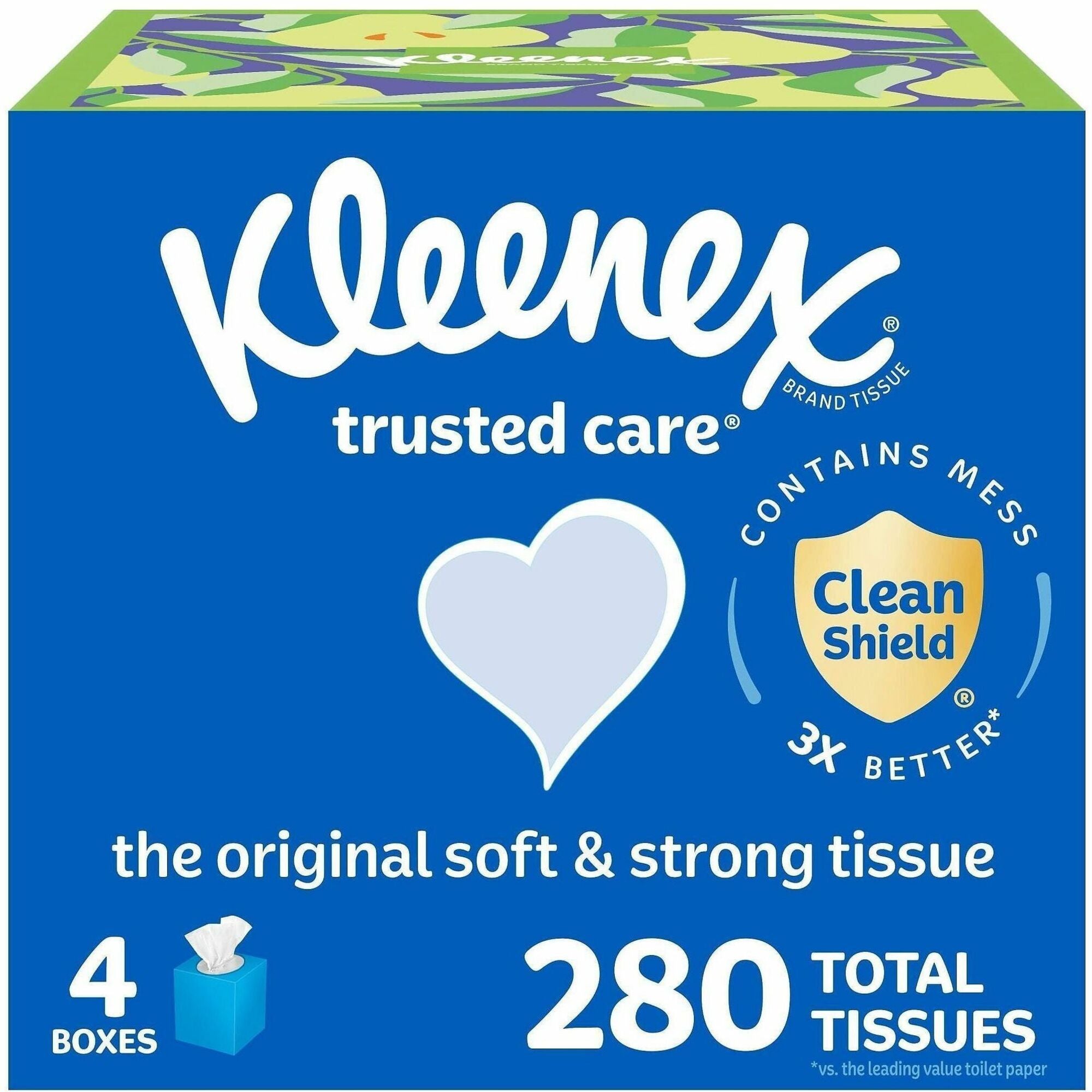 Kleenex Trusted Care Tissues - 2 Ply - 8.20" Width x 8.40" Length - White - 70/Box - 4 / Pack