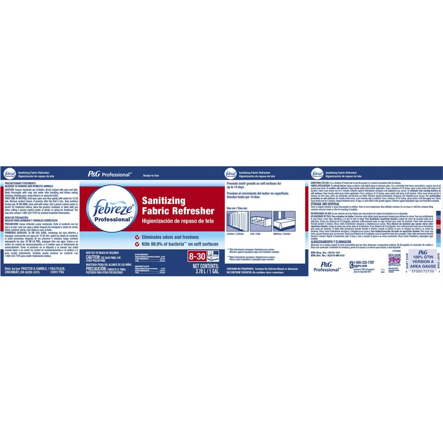 Febreze Sanitizing Fabric Refresh - Ready-To-Use - 128 fl oz (4 quart) - Fresh Scent - Multi - 3 / Carton