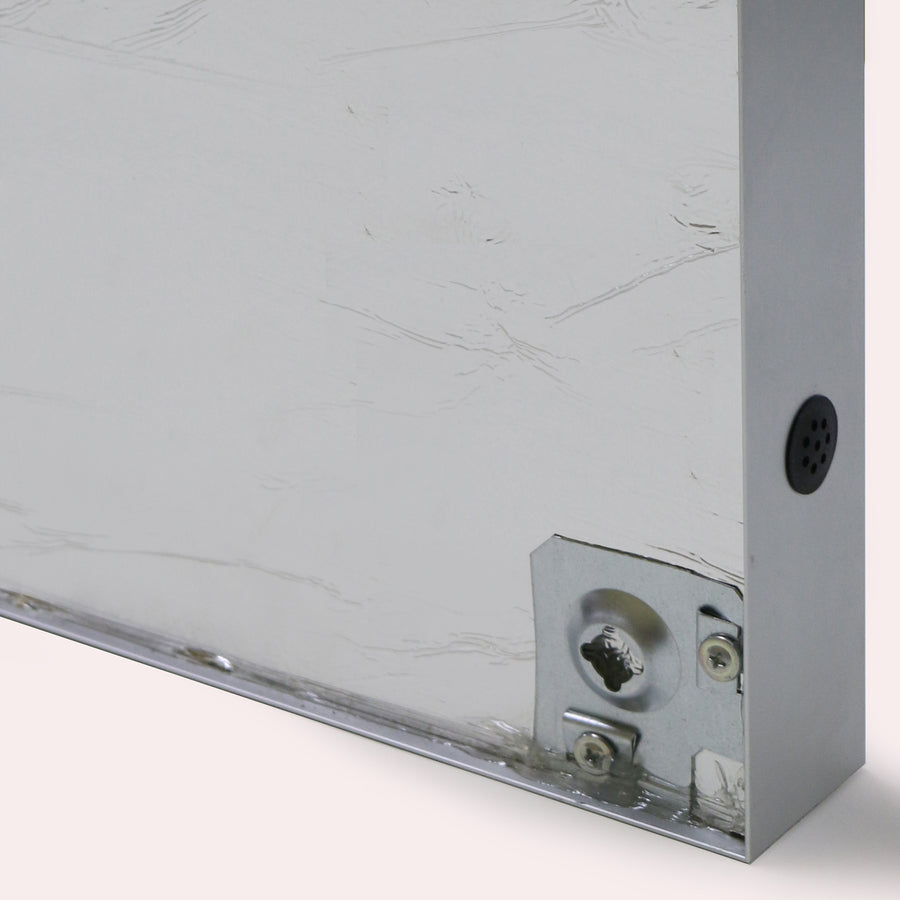 Ghent 1 Door Enclosed Vinyl Bulletin Board, 24" x 18", Silver Vinyl Surface, Locking Hinged Door, Satin Aluminum Frame, 1 Each