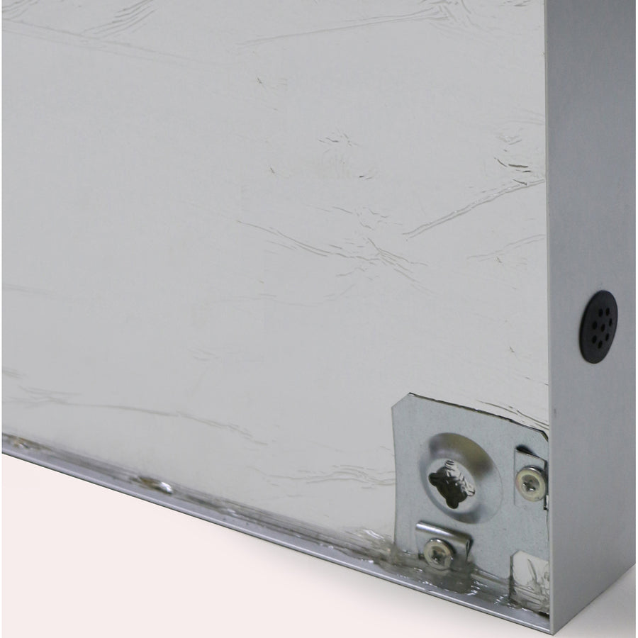 Ghent 3 Door Enclosed Vinyl Bulletin Board with Satin Aluminum Frame, Silver Surface, 48" x 96", Locking Hinged Doors, 1 Each
