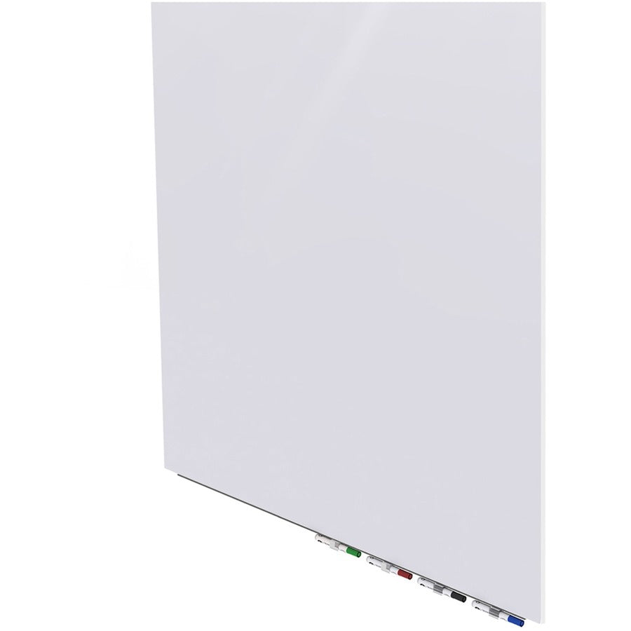 Ghent Aria Low Profile Glass Whiteboard - 48" (4 ft) Width x 48" (4 ft) Height - Tempered Glass Surface - White Back - Square - Horizontal/Vertical - Magnetic - Square Corner, Recyclable - 1 Each - TAA Compliant