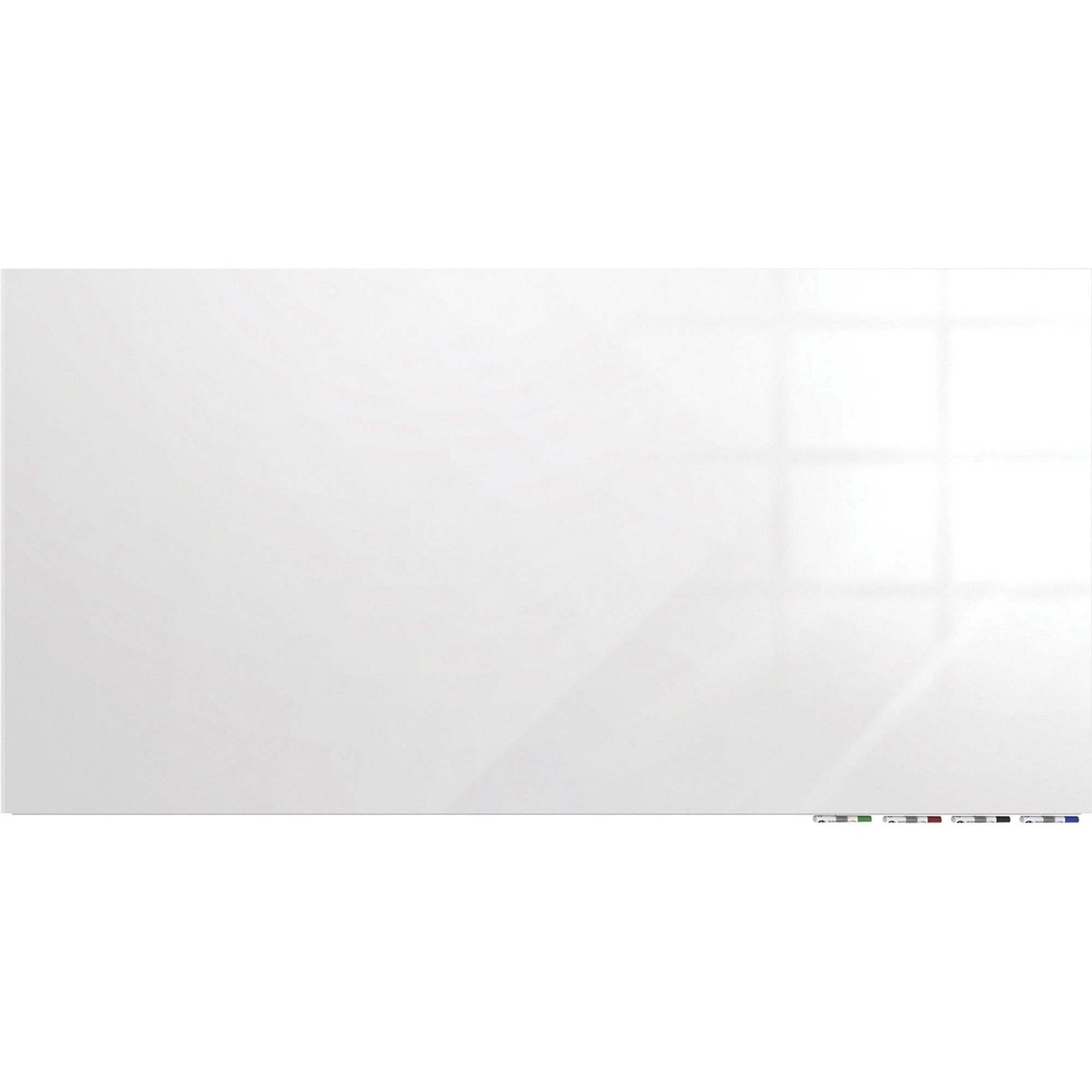 Ghent Aria Low Profile Glass Whiteboard - 72" (6 ft) Width x 48" (4 ft) Height - Tempered Glass Surface - White Back - Rectangle - Horizontal/Vertical - Magnetic - Square Corner, Recyclable - 1 Each - TAA Compliant