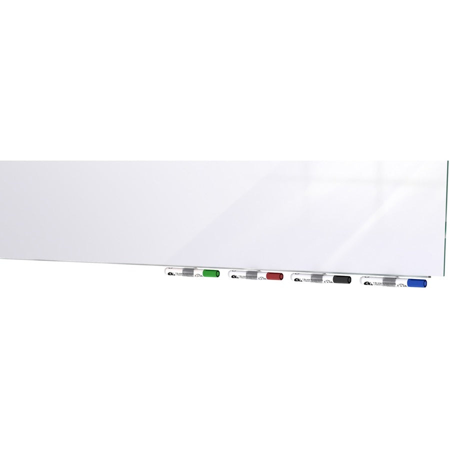 Ghent Aria Low Profile Glass Whiteboard - 72" (6 ft) Width x 48" (4 ft) Height - Tempered Glass Surface - White Back - Rectangle - Horizontal/Vertical - Magnetic - Square Corner, Recyclable - 1 Each - TAA Compliant