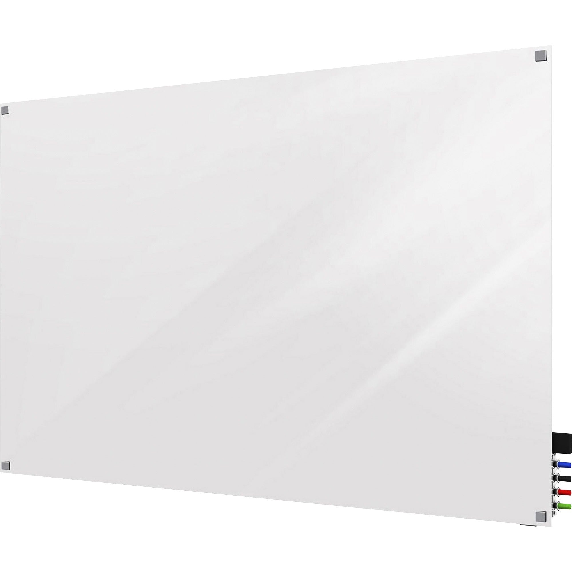 Ghent Harmony Glass Dry Erase Board, 36" x 24", Tempered Glass, White, Magnetic, Square Corners, Accessory Holder, Stain & Ghost Resistant, Recyclable, 1 Each