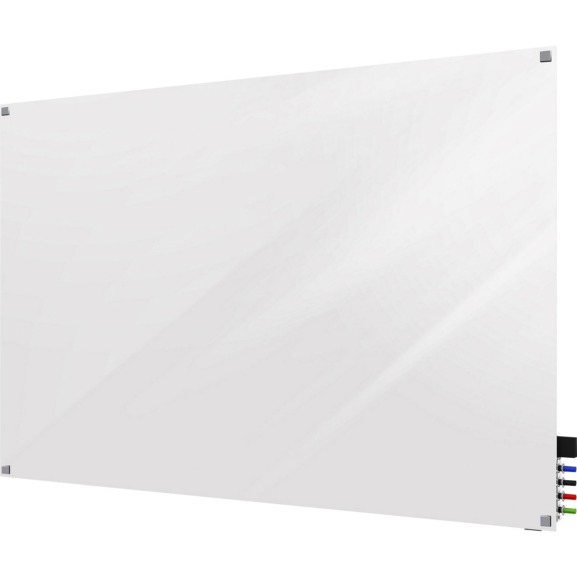 Ghent Harmony Glass Dry Erase Board, 48" x 36", Tempered Glass, White Back, Magnetic, Square Corners, Accessory Holder, Stain & Ghost Resistant, Recyclable, 1 Each