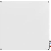 Ghent Harmony 48" x 48" Magnetic Tempered Glass Dry Erase Board, White Back, Square, Accessory Holder, 1 Each