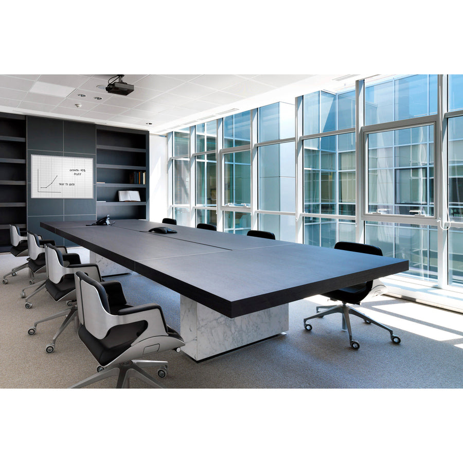 Ghent Grid Whiteboard, 36" x 24", White Steel Surface, Satin Aluminum Frame, Magnetic, Grid Pattern, Stain/Ghost/Fade Resistant, Accessory Tray, Includes 1 Board, 1 Marker, 1 Eraser, 1 Each
