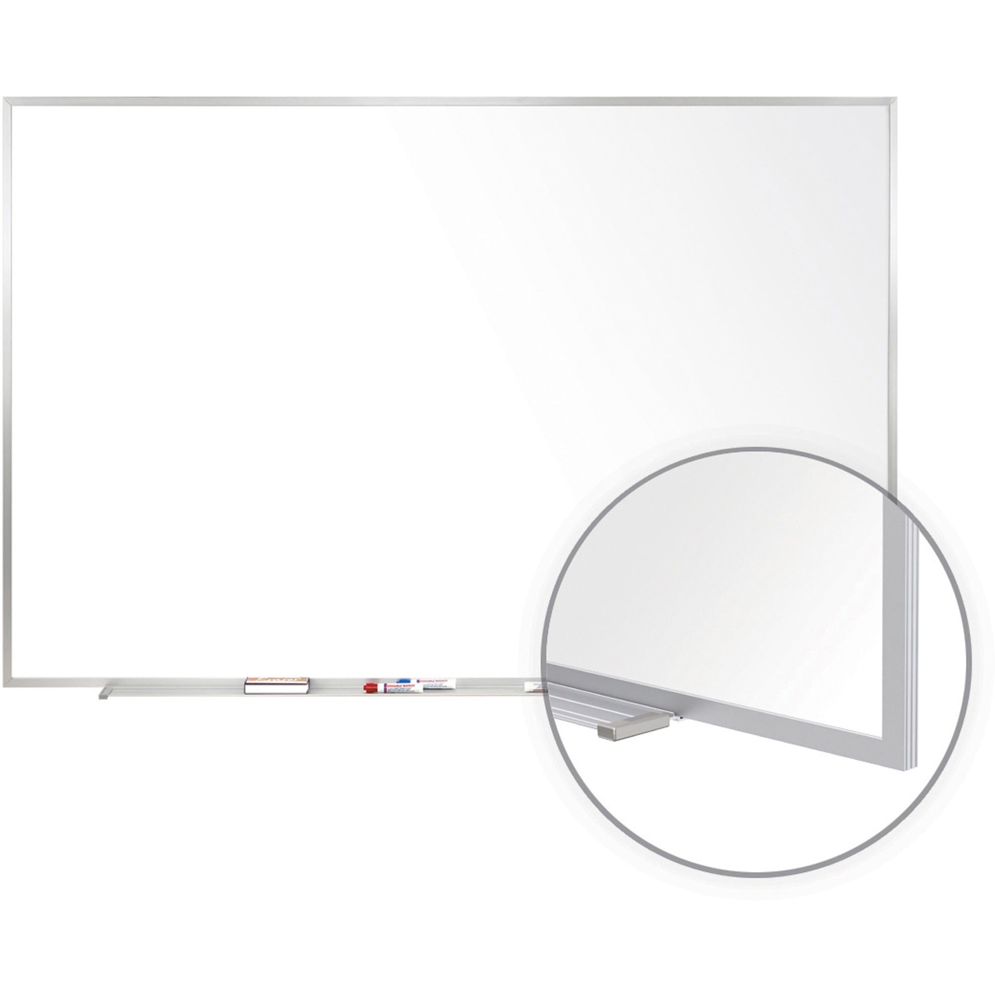 Ghent M1 Dry Erase Board, 120" x 48", White Porcelain Surface, Satin Aluminum Frame, Magnetic, Accessory Tray, 1 Each