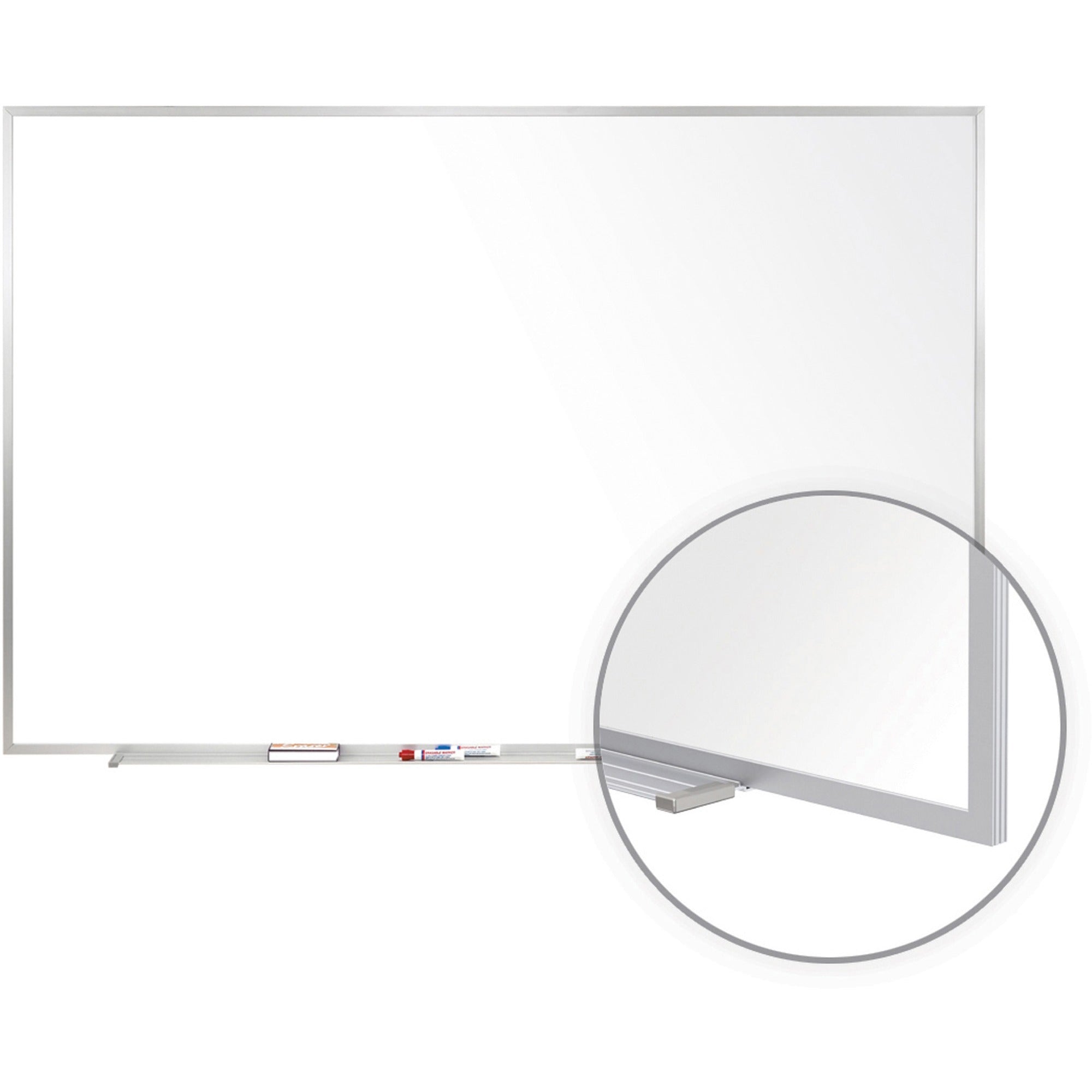 Ghent M1 Dry Erase Board, 144" x 48", White Porcelain Surface, Satin Aluminum Frame, Magnetic, Rectangle, Accessory Tray, 1 Each