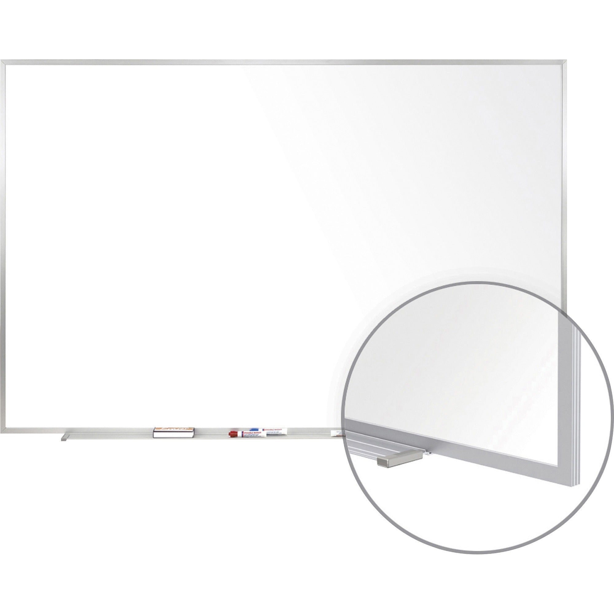 Ghent M1 Dry Erase Board, 60" x 48", White Porcelain Surface, Satin Aluminum Frame, Magnetic, Accessory Tray, 1 Each