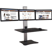 23" to 34" Screen Support - 37.50 lb Load Capacity - 20" Height x 28" Width x 23" Depth - Desktop, Tabletop - High Pressure Laminate (HPL) - Wood, Steel, Aluminum - Black, Aluminum