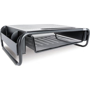 5.10" Height x 18" Width x 11.80" Depth - Desktop - Powder Coated - Steel - Black