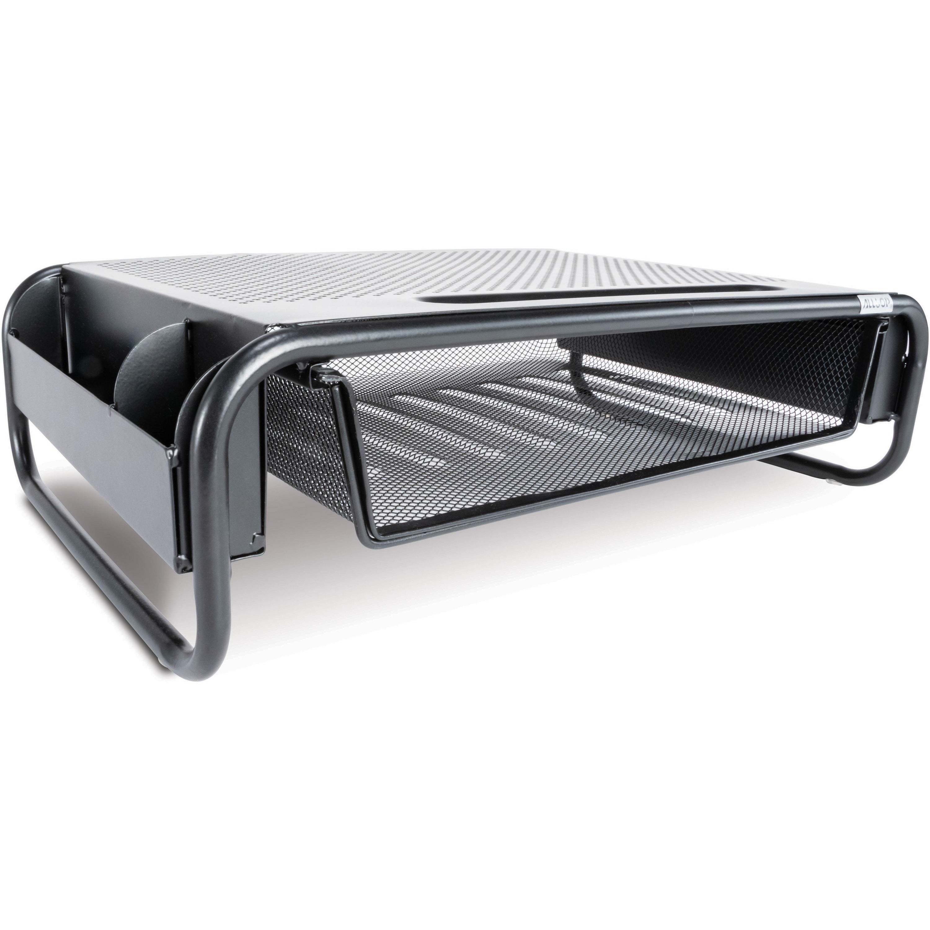 5.10" Height x 18" Width x 11.80" Depth - Desktop - Powder Coated - Steel - Black