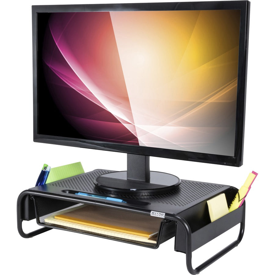 5.10" Height x 18" Width x 11.80" Depth - Desktop - Powder Coated - Steel - Black