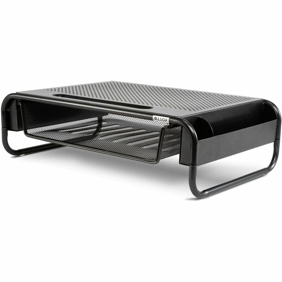 5.10" Height x 18" Width x 11.80" Depth - Desktop - Powder Coated - Steel - Black