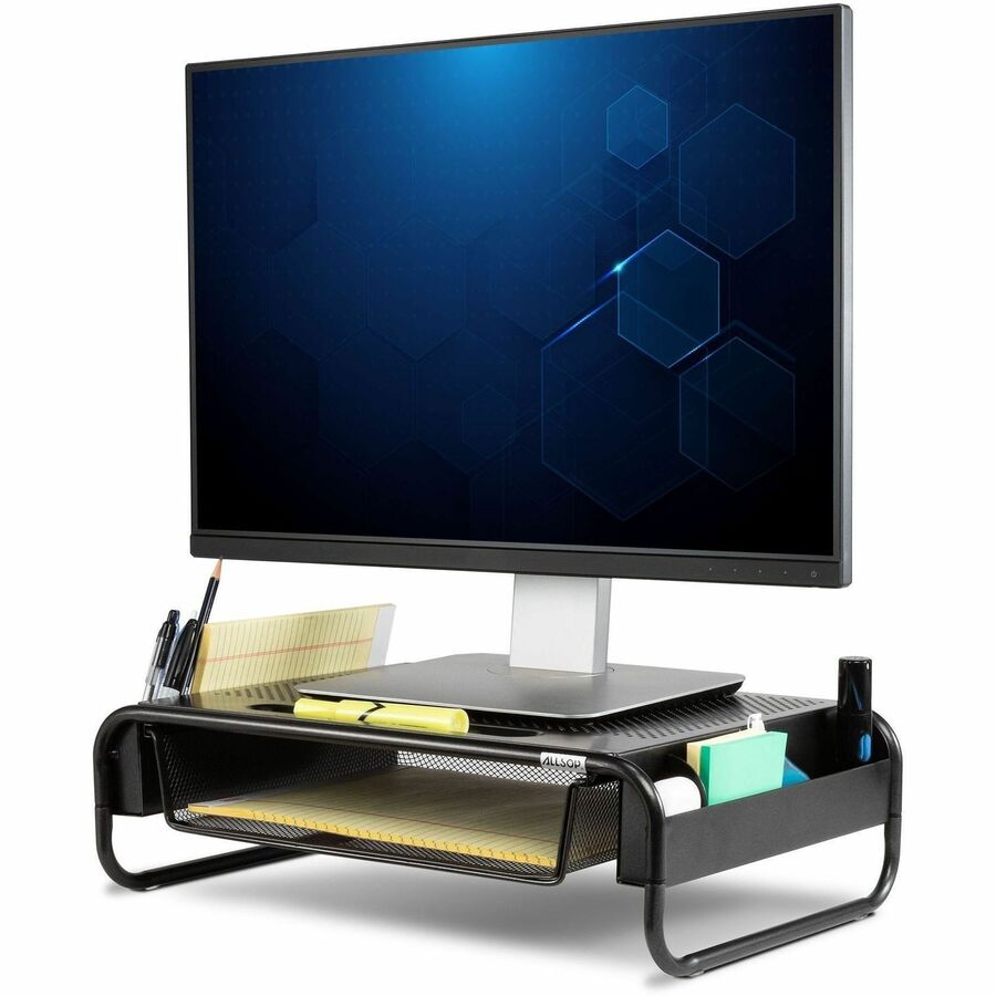 5.10" Height x 18" Width x 11.80" Depth - Desktop - Powder Coated - Steel - Black