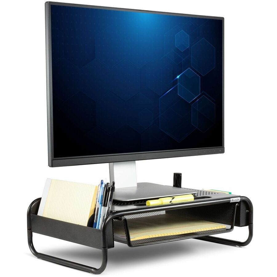 5.10" Height x 18" Width x 11.80" Depth - Desktop - Powder Coated - Steel - Black