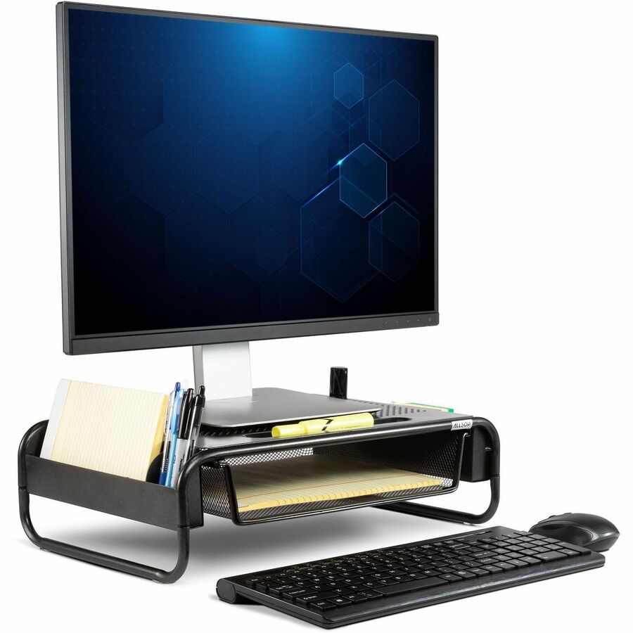 5.10" Height x 18" Width x 11.80" Depth - Desktop - Powder Coated - Steel - Black