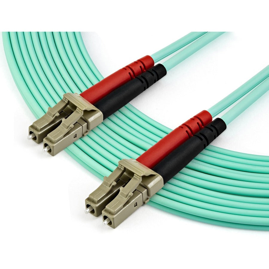 StarTech.com Fiber Optic Duplex Patch Network Cable, LC to LC, Multi-mode, 50/125 µm, 22.97 ft, LSZH Jacket, Aqua, 100 Gbit/s, 1 Each