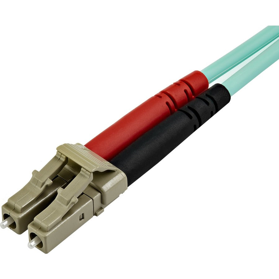 StarTech.com Fiber Optic Duplex Patch Network Cable - 49.21 ft Fiber Optic Network Cable for Network Device - First End: 2 x LC Network - Male - Second End: 2 x LC Network - Male - 10 Gbit/s - Patch Cable - 50/125 &micro;m - Aqua - 1 Each